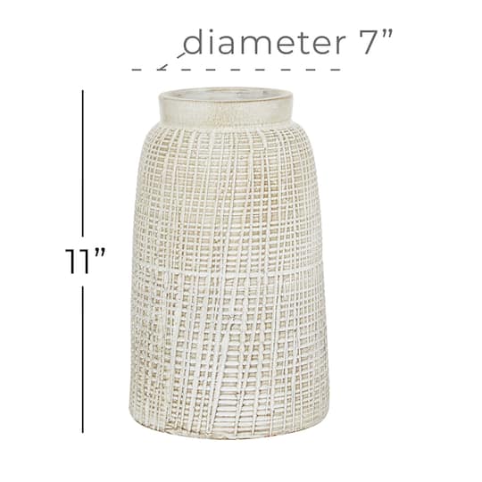 White Terracotta Coastal Style Vase